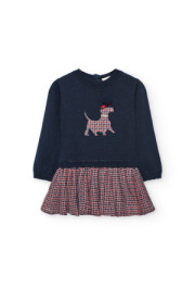 Vestido Pata de Gallo Navy-Red Boboli